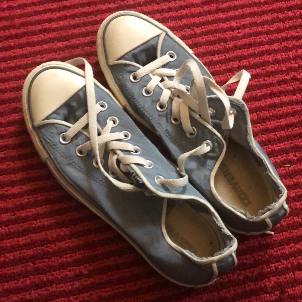 Converse Blue Satin Low Tops